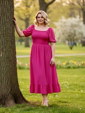 C+D+M Pink Peasant Dress Size XL